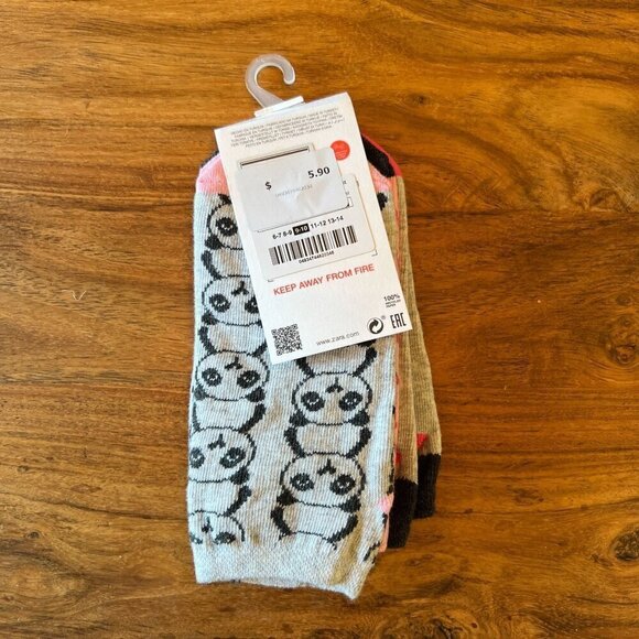 NWT Zara Panda Kids Short Socks 3 Pack - Picture 4 of 6